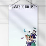 personalised kitschy kitty cats in teacups planner whiteboard metal sign