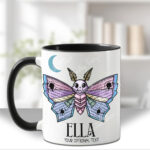 personalised origami death moth gothic spooky mug