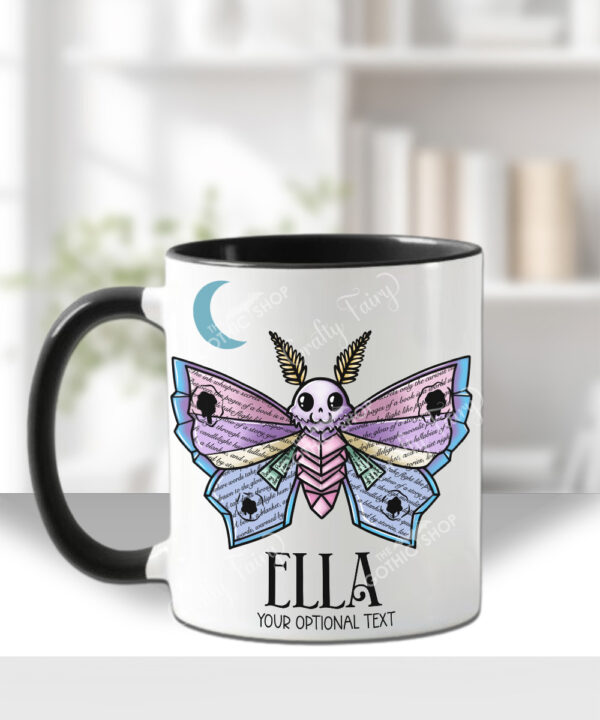 personalised origami death moth gothic spooky mug