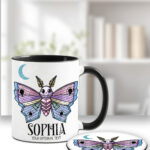 personalised origami death moth gothic spooky mug