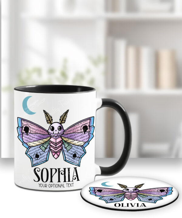 personalised origami death moth gothic spooky mug