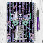 personalised origami death moth gothic notebook journal