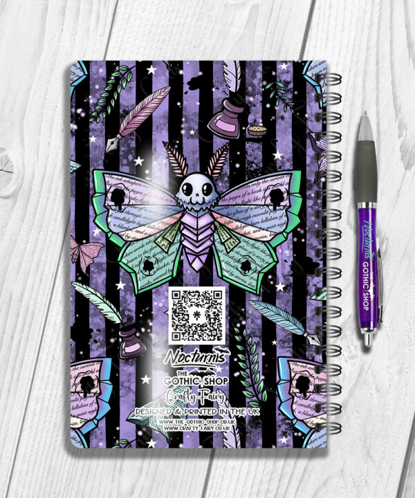 personalised origami death moth gothic notebook journal