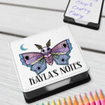personalised origami death moth gothic memo notes holder gift