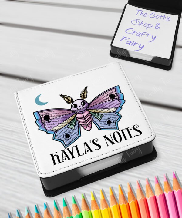 personalised origami death moth gothic memo notes holder gift