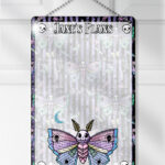 personalised origami death moth gothic planner whiteboard metal sign