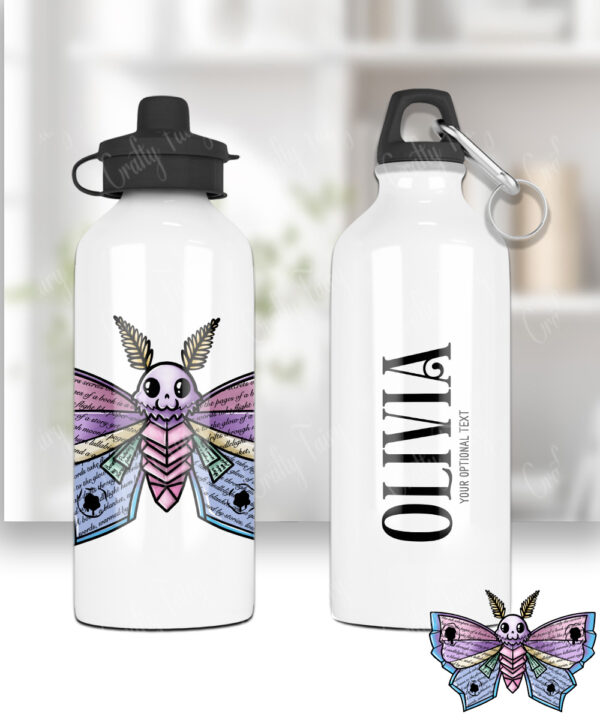 personalised origami death moth gothic 600ml screw lid water bottle