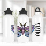 personalised origami death moth gothic 600ml screw lid water bottle