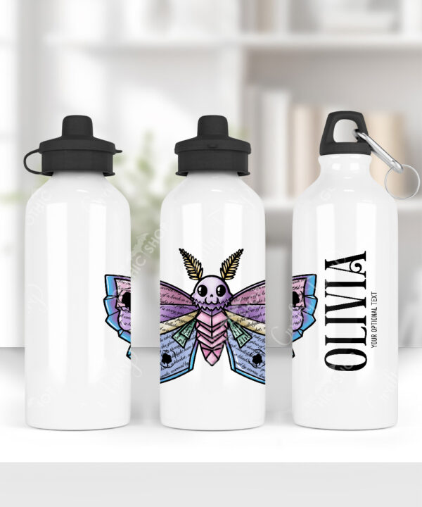 personalised origami death moth gothic 600ml screw lid water bottle