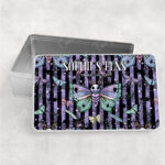 personalised origami death moth gothic rectangular tin gift