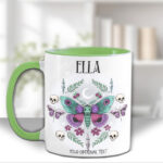 personalised pretty goth moth spooky mug
