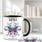 personalised pretty goth moth spooky mug