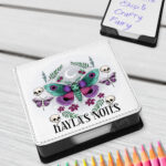 personalised pretty goth moth memo notes holder gift