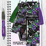 personalised pretty goth moth metal bookmark