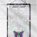 personalised pretty goth moth planner whiteboard metal sign