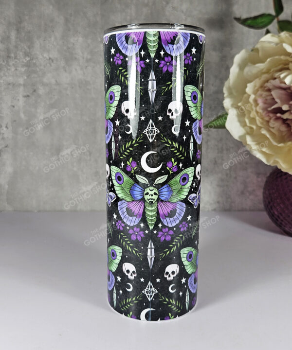 personalised pretty goth moth 20oz straight tumbler