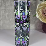 personalised pretty goth moth 20oz straight tumbler