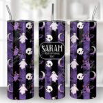 15426 personalised bats ghosts gothic purple tumbler 1