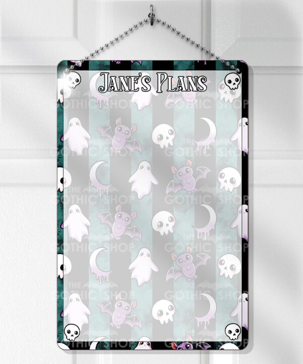 15429 personalised bats ghosts gothic green planner 1