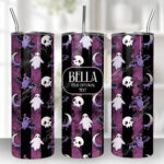 15436 personalised bats ghosts gothic pink tumbler 1