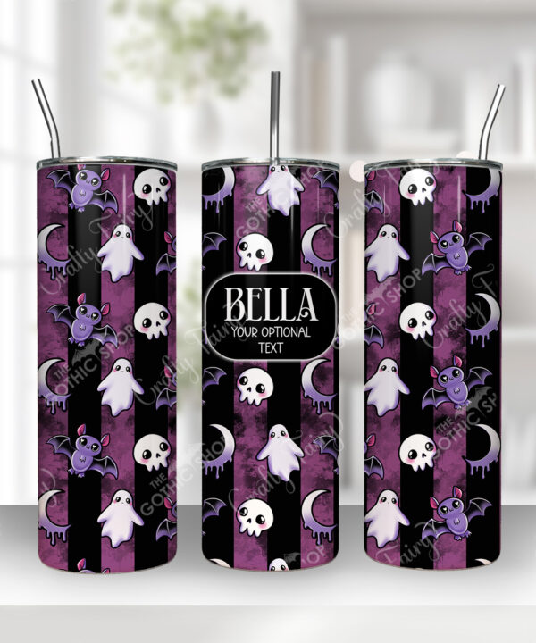 15436 personalised bats ghosts gothic pink tumbler 1