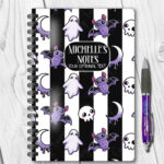 15437 personalised bats ghosts gothic notebook white 1