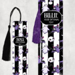 15438 personalised bats ghosts gothic white bookmark 1