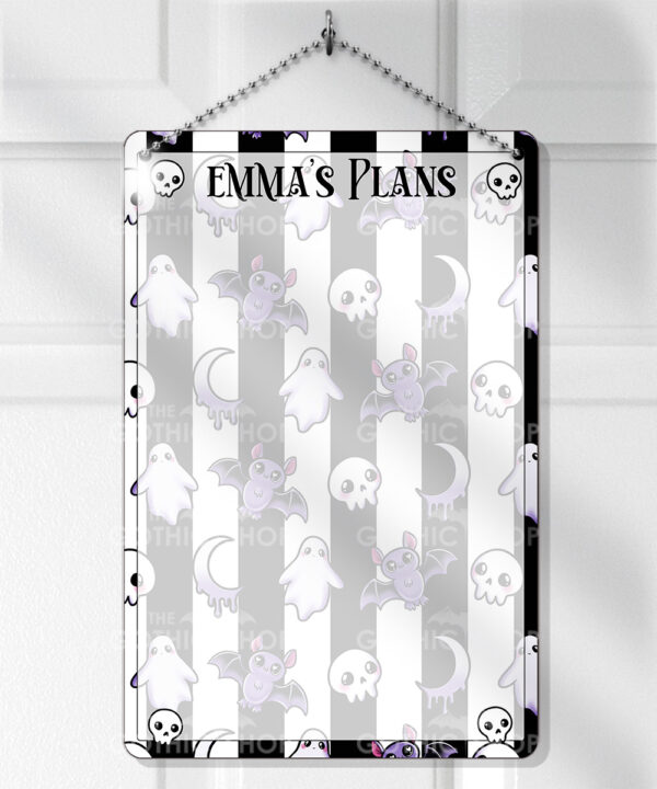 15439 personalised bats ghosts gothic white planner 1