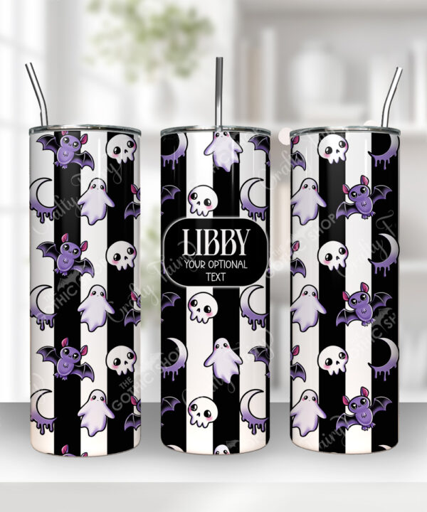 15441 personalised bats ghosts gothic white tumbler 1