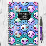 15442 personalised kawaii skulls gothic notebook 1
