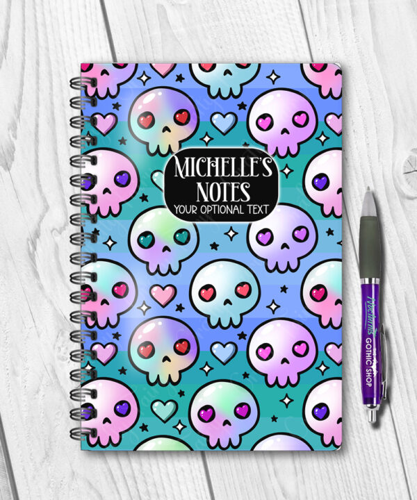 15442 personalised kawaii skulls gothic notebook 1