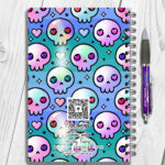 15442 personalised kawaii skulls gothic notebook 2