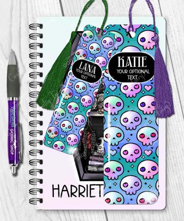 15443 personalised kawaii skulls gothic bookmark 1