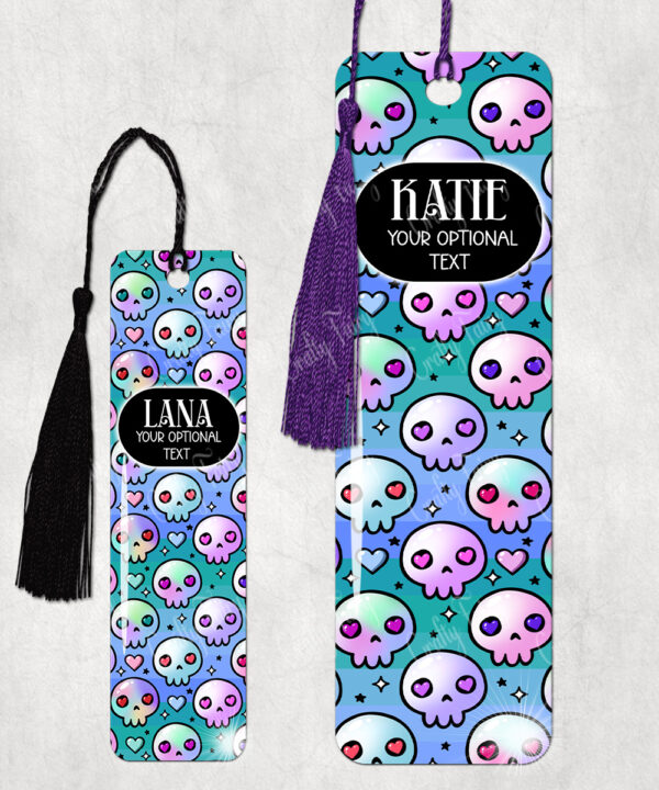 15443 personalised kawaii skulls gothic bookmark 2