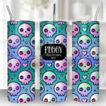 15446 personalised kawaii skulls gothic tumbler 1