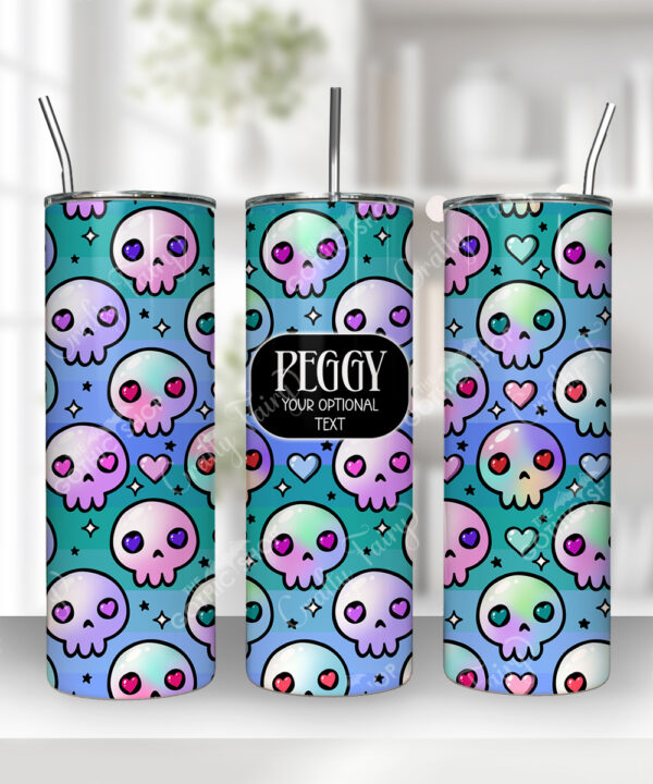 15446 personalised kawaii skulls gothic tumbler 1