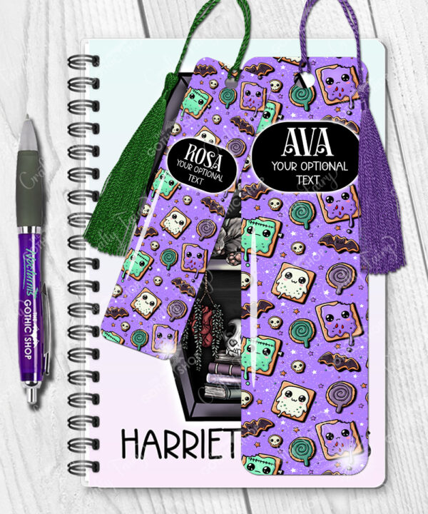 15448 personalised kawaii spooky treats gothic bookmark 2
