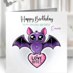 15453 personalised love bites purple bat card 1