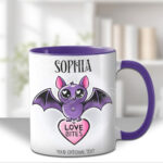 15454 personalised love bites purple bat mug 1