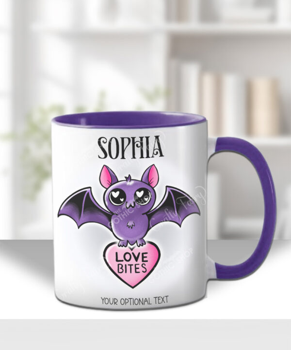15454 personalised love bites purple bat mug 1