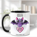 15454 personalised love bites purple bat mug 2