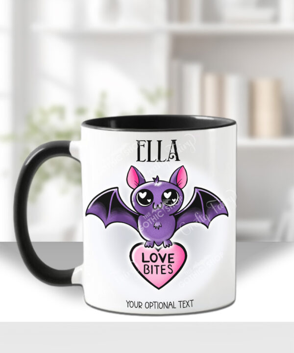 15454 personalised love bites purple bat mug 2