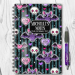 15456 personalised love bites purple bat notebook 1