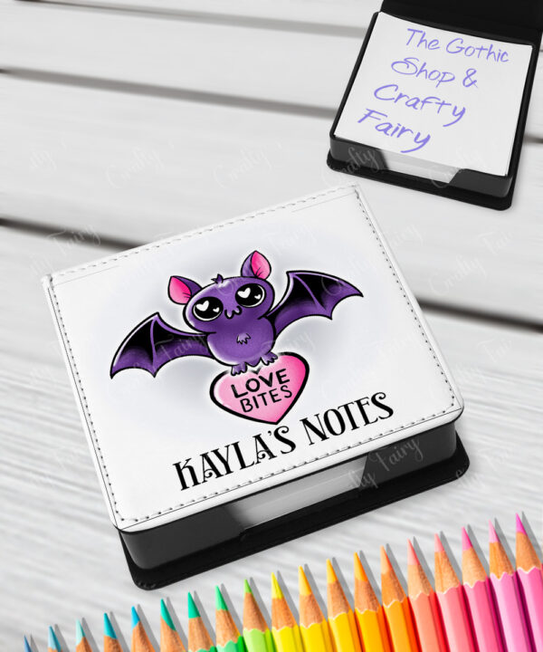 15457 personalised love bites purple bat memo notes 1