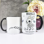 personalised kawaii skelly bunny rabbit gothic spooky mug