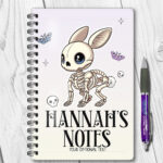 15468 personalised skelly bunny goth notebook