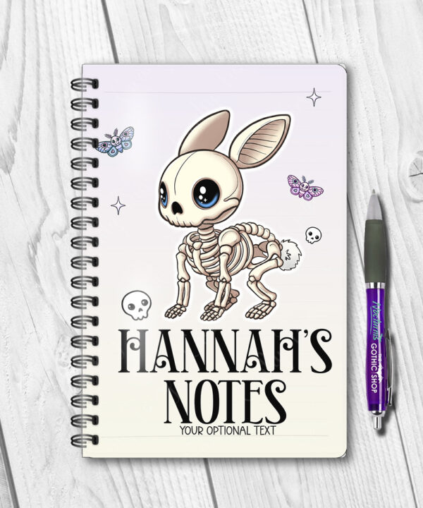 15468 personalised skelly bunny goth notebook