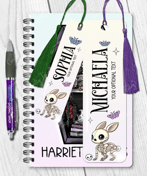 15470 personalised skelly bunny goth bookmarks 2