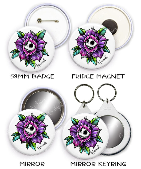 15493 personalised jack rose badge mirror keyring 1