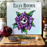 personalised purple skelly rose gothic glass chopping board 2 size options